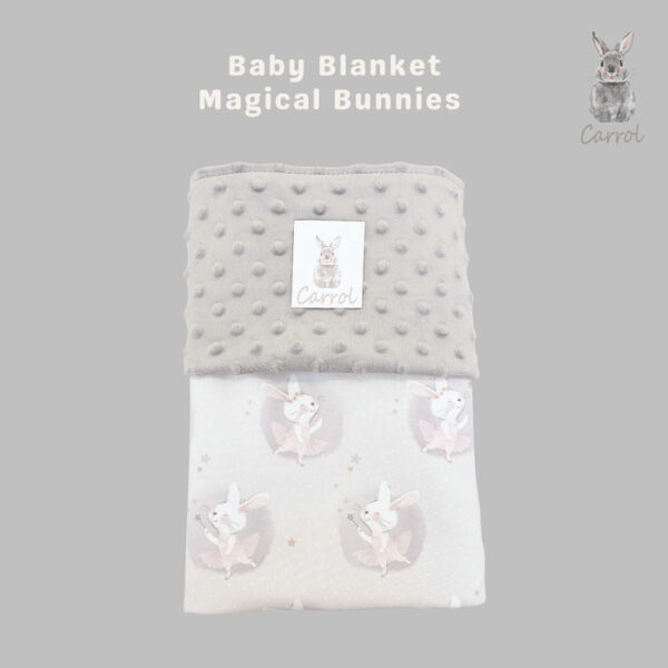 Carrol Baby Blanket Magical Bunny - Baby Size - Polos - Hooded - Selimut Bayi - Gambar 2