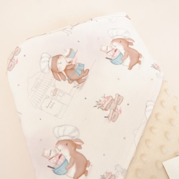 Carrol Baby Blanket Bakery Bunnies - Baby Size - Polos - Hooded - Selimut Bayi - Gambar 3