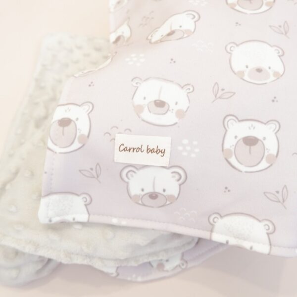 Carrol Baby Blanket Mix Bear Brown - Baby Size - Polos - Hooded - Selimut Bayi - Gambar 3