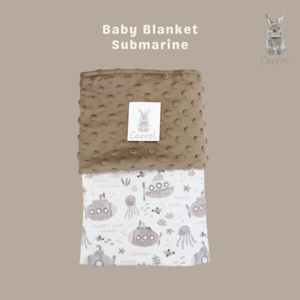 Carrol Baby Blanket Sub Marine - Baby Size - Polos - Hooded - Selimut Bayi - Gambar 2