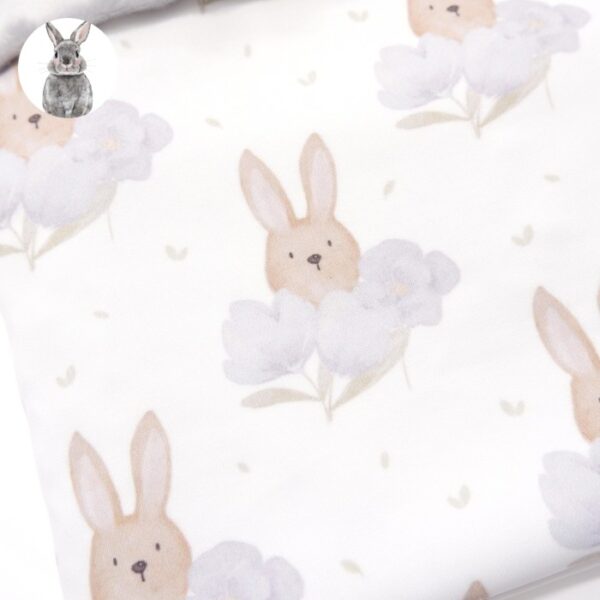 Carrol Baby Blanket Bunny Hiding In A Flower - Minky Blanket - Hooded - Gambar 4