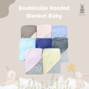 Carrol Baby Blanket Double Sided Hooded Baby - Selimut Minky Bayi