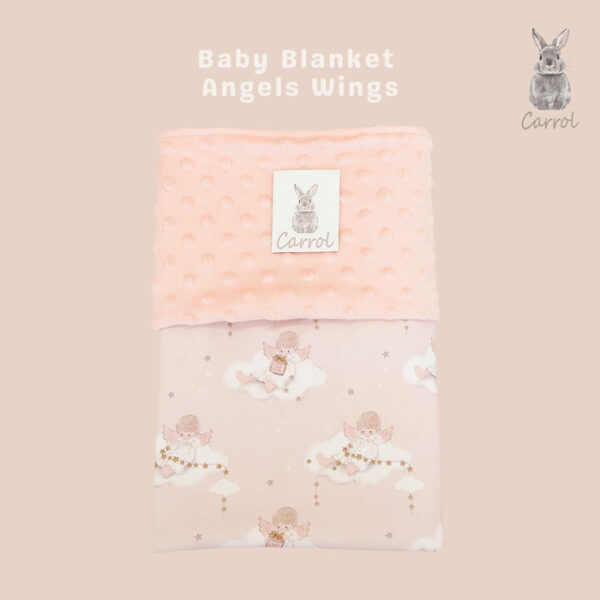 Carrol Baby Blanket Angels Wings - Baby Size - Polos - Hooded - Selimut Bayi - Gambar 2