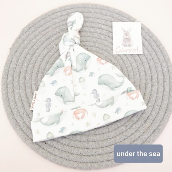 Carrol n Barrol Knot Hat Cotton Under The Sea Collection - Topi Bayi Knot Lucu - Topi Bayi Katun - Gambar 4