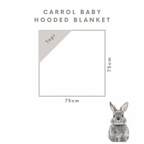 Carrol Baby Blanket Sleeping Rabbit n Bear - Baby Size Polos - Hooded - Gambar 6