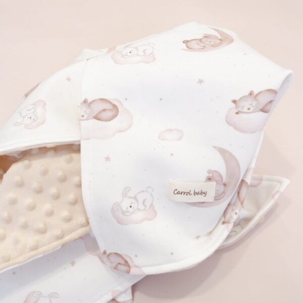 Carrol Baby Blanket Sleeping Rabbit n Bear - Baby Size Polos - Hooded - Gambar 4