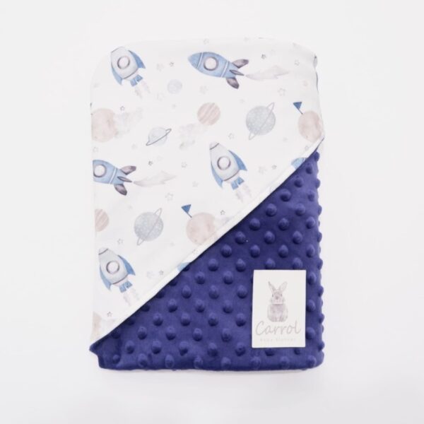 Carrol Baby Blanket Outer Space White-Baby Size Polos-Hoodie Blanket - Gambar 4