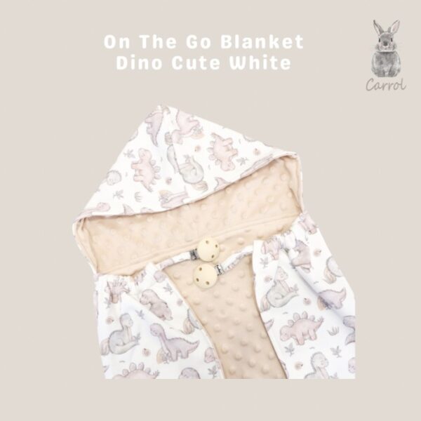 Carrol Baby On The Go Blanket Dino Cute White - Selimut On The Go Bayi - Gambar 2