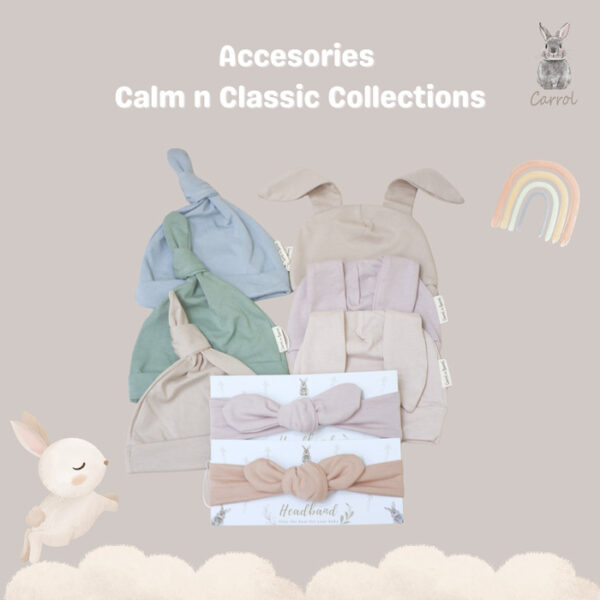 Carrol n Barrol Bunny Ears Hat Calm n Classic Colors Collections - Topi Bayi Kuping Kelinci - Gambar 3