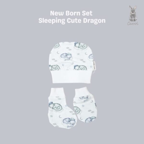 Carrol n Barrol New Born Set Tencel - Set Tangan Kaki Bayi Tencel - Topi Bayi Tencel - Sleeping Animals Collections - Gambar 3