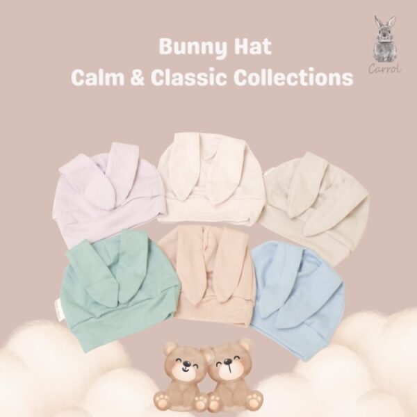 Carrol n Barrol Bunny Ears Hat Calm n Classic Colors Collections - Topi Bayi Kuping Kelinci