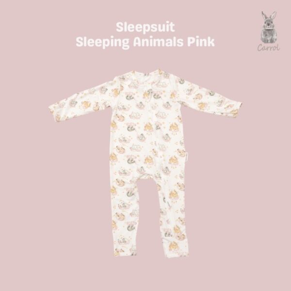 Carrol n Barrol Sleepsuit Tencel - Jumper Panjang Buka Tutup tangan kaki - Sleeping Animals Collections - Gambar 5