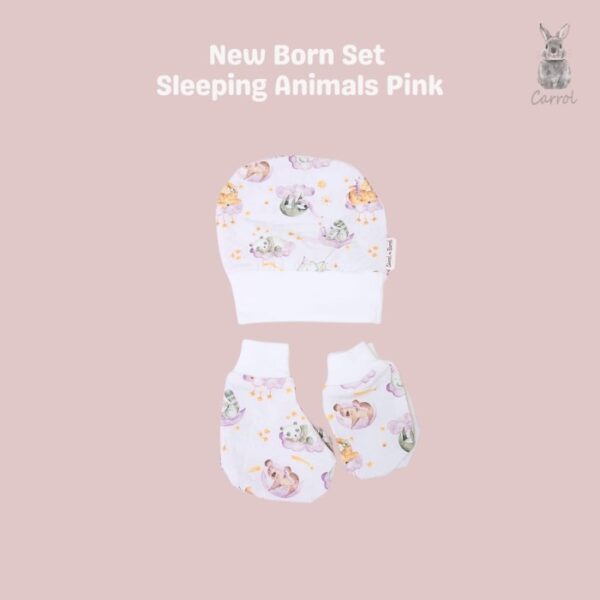 Carrol n Barrol New Born Set Tencel - Set Tangan Kaki Bayi Tencel - Topi Bayi Tencel - Sleeping Animals Collections - Gambar 5