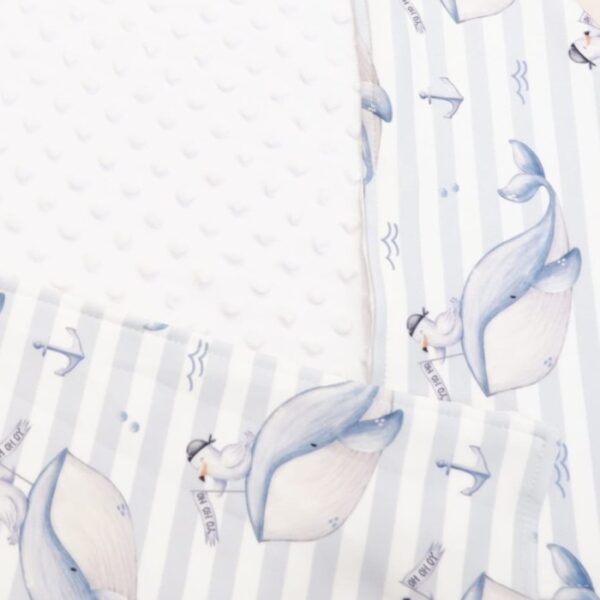 Carrol Baby On The Go Blanket Ahoy Whale - Selimut On The Go Bayi - Gambar 4