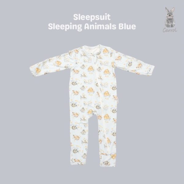 Carrol n Barrol Sleepsuit Tencel - Jumper Panjang Buka Tutup tangan kaki - Sleeping Animals Collections - Gambar 4