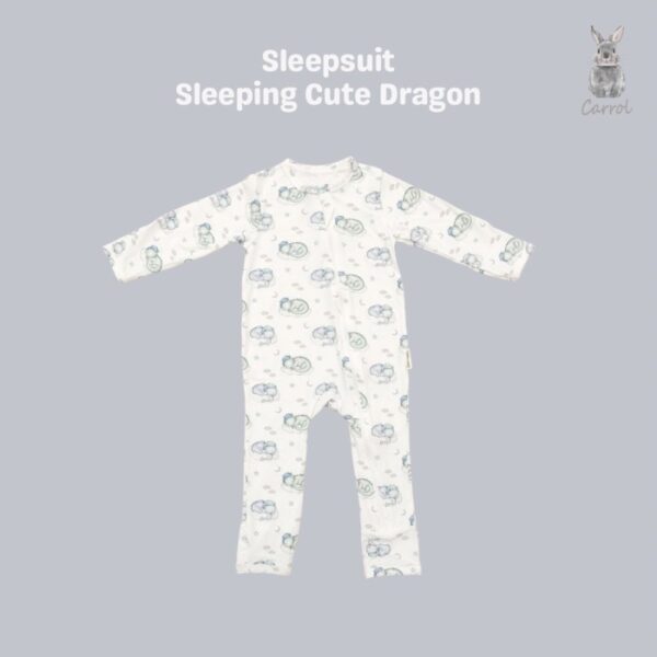 Carrol n Barrol Sleepsuit Tencel - Jumper Panjang Buka Tutup tangan kaki - Sleeping Animals Collections - Gambar 3