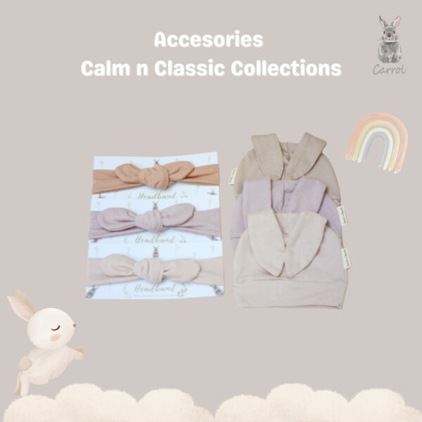 Carrol n Barrol Bunny Ears Hat Calm n Classic Colors Collections - Topi Bayi Kuping Kelinci - Gambar 2