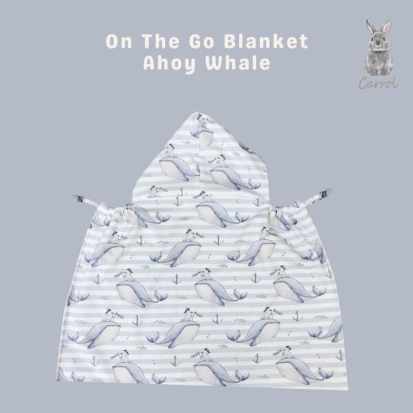 Carrol Baby On The Go Blanket Ahoy Whale - Selimut On The Go Bayi - Gambar 2