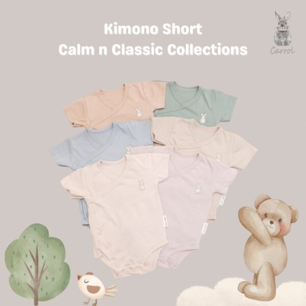 Carrol n Barrol Kimono Jumper Cotton Calm n Classic Colors Collections - Jumper Bayi Katun Pendek Warna Calm n Classic