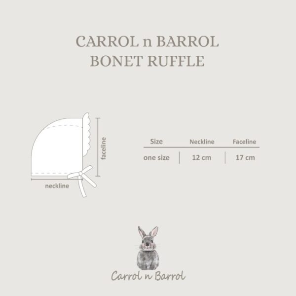 Carrol n Barrol Bonet Ruffle Cotton Classic Colors Collections - Topi Ruffle Bayi Katun - Gambar 6