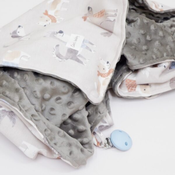 Carrol Baby On The Go Blanket Mix Dogs In Brown - Selimut On The Go Bayi - Gambar 5
