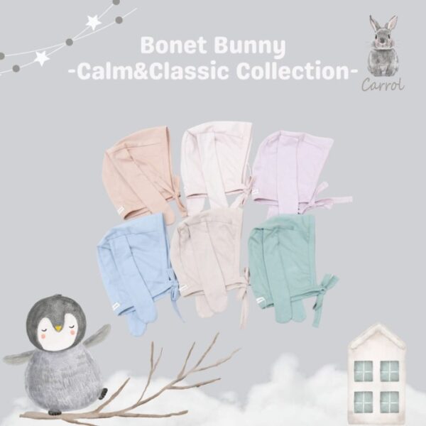 Carrol n Barrol Bonet Bunny Calm n Classic Colors Collections - Topi Bunny Bayi Katun