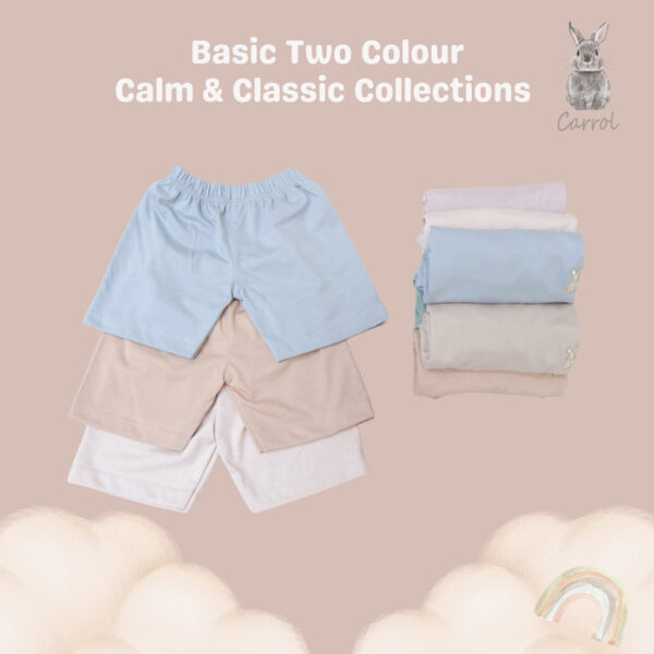 Carrol n Barrol Basic Set Two Colors Calm n Classic Colors Collections - Setelan Pendek Anak Katun - Gambar 2