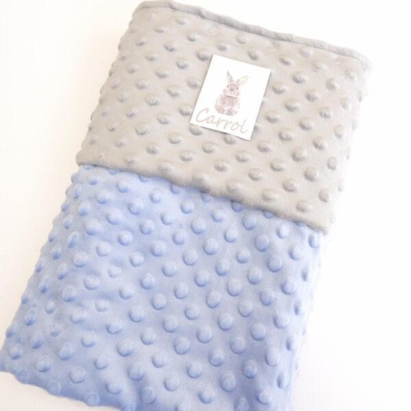 Carrol Baby Double Sided Blanket Toodler - Sky Blue Soft Grey - Selimut Anak - Gambar 5