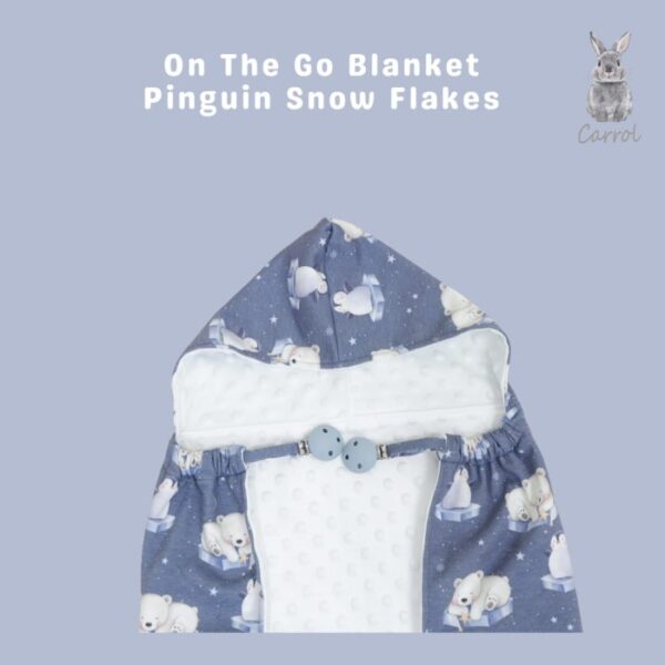 Carrol Baby On The Go Blanket Penguin Snow Flakes - Selimut On The Go Bayi