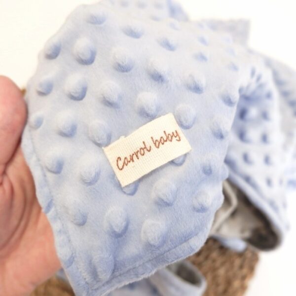 Carrol Baby Double Sided Blanket Toodler - Sky Blue Soft Grey - Selimut Anak - Gambar 6