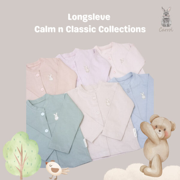 Carrol n Barrol Long Sleeve Plain Calm n Classic Colors Collections - Setelan Panjang Bayi Katun - Gambar 2