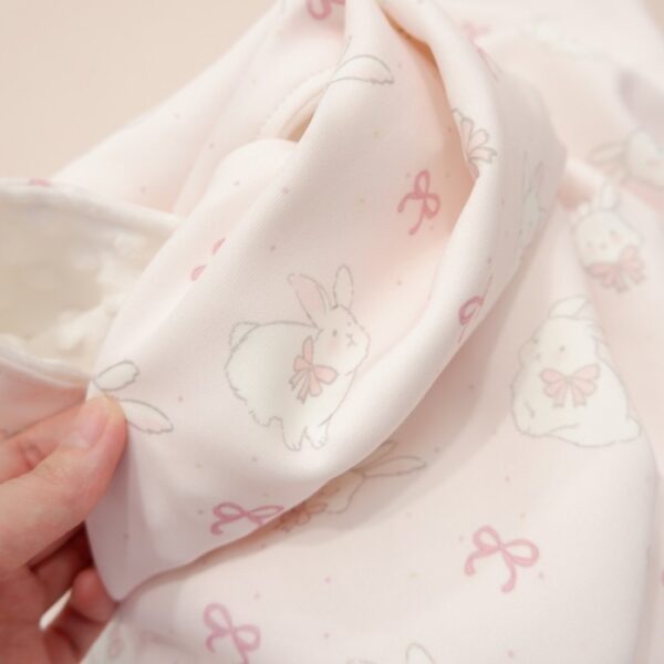 Carrol Baby Blanket Polkadot Bunny Pink - Baby Blanket - Hooded Blanket - Selimut Bayi - Gambar 4