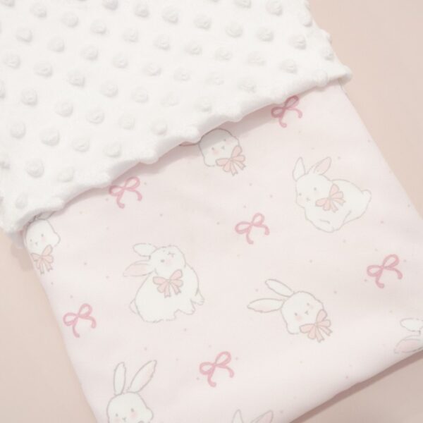 Carrol Baby Blanket Polkadot Bunny Pink - Baby Blanket - Hooded Blanket - Selimut Bayi - Gambar 8