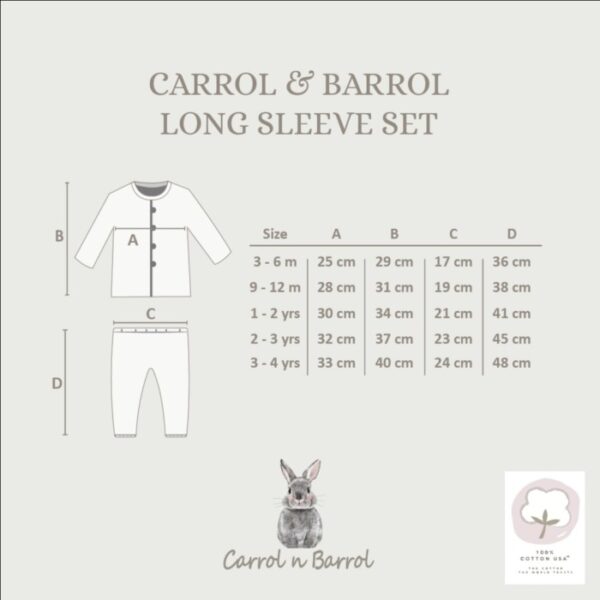 Carrol n Barrol Long Sleeve Plain Calm n Classic Colors Collections - Setelan Panjang Bayi Katun - Gambar 5