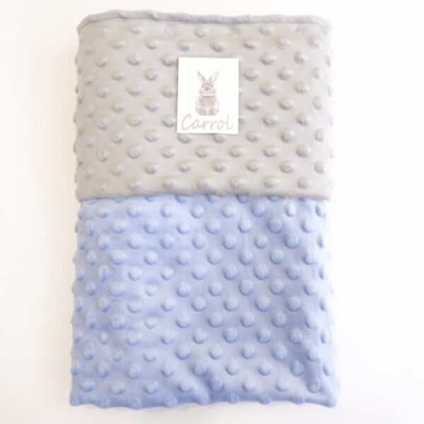 Carrol Baby Double Sided Blanket Toodler - Sky Blue Soft Grey - Selimut Anak - Gambar 2