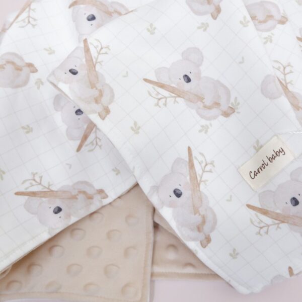 Carrol Baby Blanket Koala Gingham - Baby Blanket - Hooded Blanket - Selimut Bayi - Gambar 4