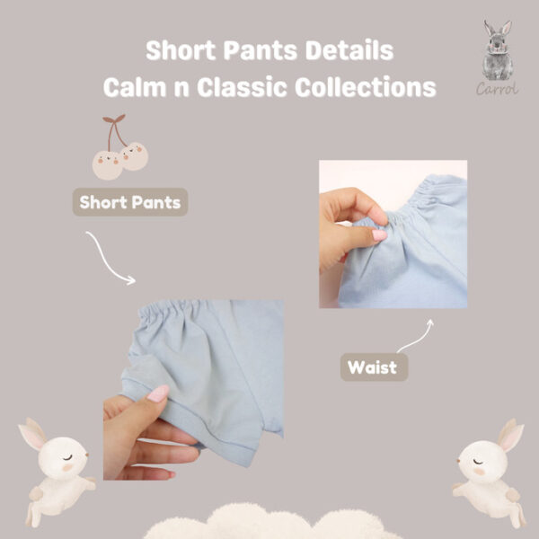 Carrol n Barrol Short Button Plain Calm n Classic Colors Collections - Setelan Pendek Bayi Katun - Gambar 4