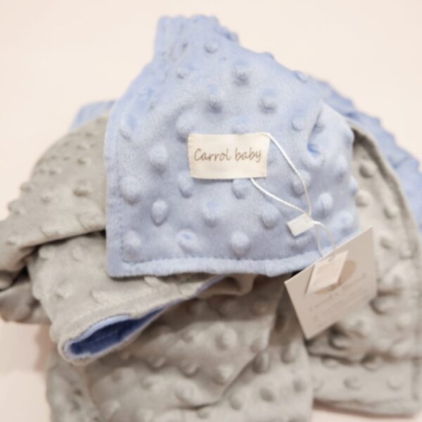 Carrol Baby Double Sided Blanket Toodler - Sky Blue Soft Grey - Selimut Anak - Gambar 3