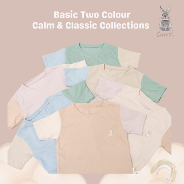 Carrol n Barrol Basic Set Two Colors Calm n Classic Colors Collections - Setelan Pendek Anak Katun