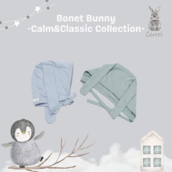 Carrol n Barrol Bonet Bunny Calm n Classic Colors Collections - Topi Bunny Bayi Katun - Gambar 2