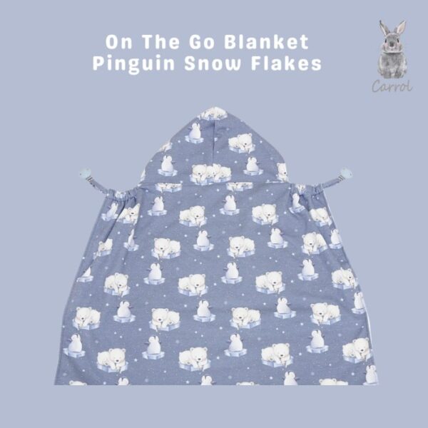 Carrol Baby On The Go Blanket Penguin Snow Flakes - Selimut On The Go Bayi - Gambar 2