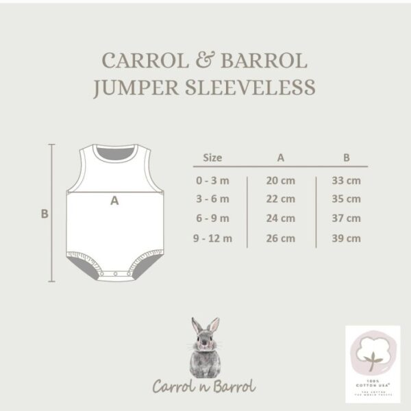 Carrol n Barrol Sleveless Jumper Plain Calm n Classic Colors Collections - Jumper Kutung Bayi - Berbahan Katun - Tanktop Jumper Bayi Katun - Gambar 4