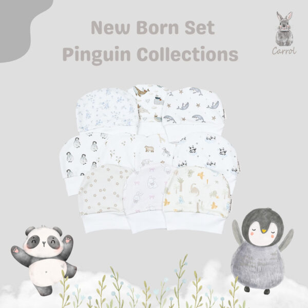 Carrol n Barrol New Born Set Penguin Collections - Set Tangan Kaki Baby Katun - Set Tangan Kaki Bayi Lucu - Gambar 2
