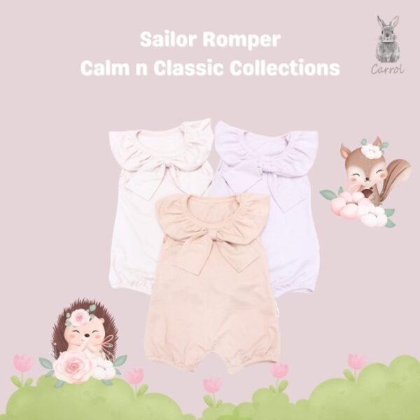 Carrol n Barrol Sailor Ruffle Jumper Cotton Calm n Classic Colors Collections - Jumper Ruffle Bayi Katun Warna Calm n Classic