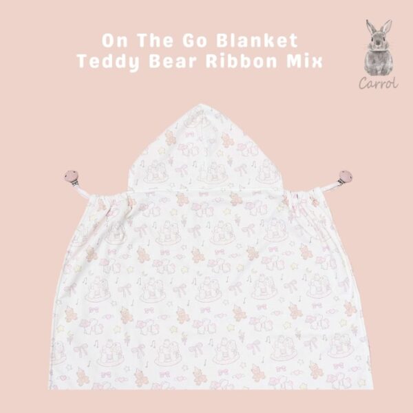 Carrol Baby On The Go Blanket Teddy Bear n Ribbon Mix - Selimut On The Go Bayi - Gambar 2