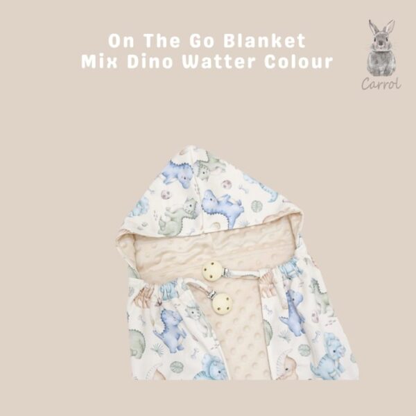 Carrol Baby On The Go Blanket Mix Dino Watercolours - Selimut On The Go Bayi - Gambar 2