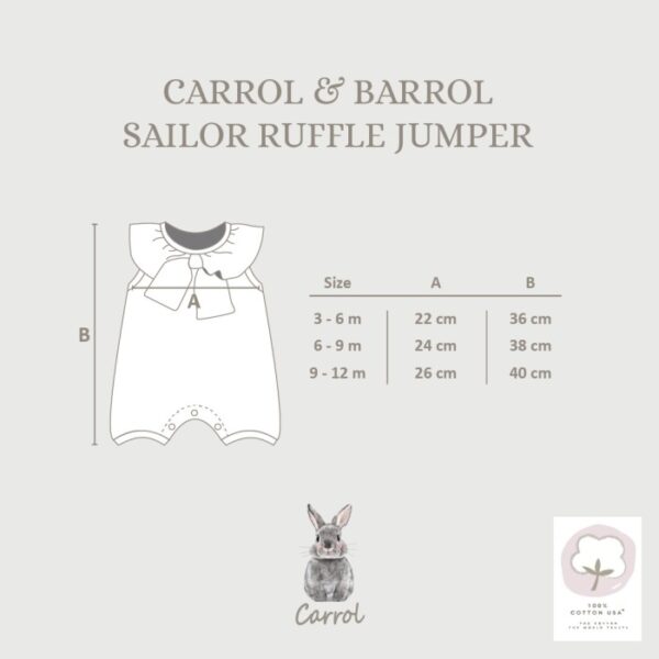 Carrol n Barrol Sailor Ruffle Jumper Cotton Calm n Classic Colors Collections - Jumper Ruffle Bayi Katun Warna Calm n Classic - Gambar 6