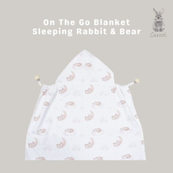 Carrol Baby On The Go Blanket Sleeping Rabbit n Bear - Selimut On The Go Bayi - Gambar 2