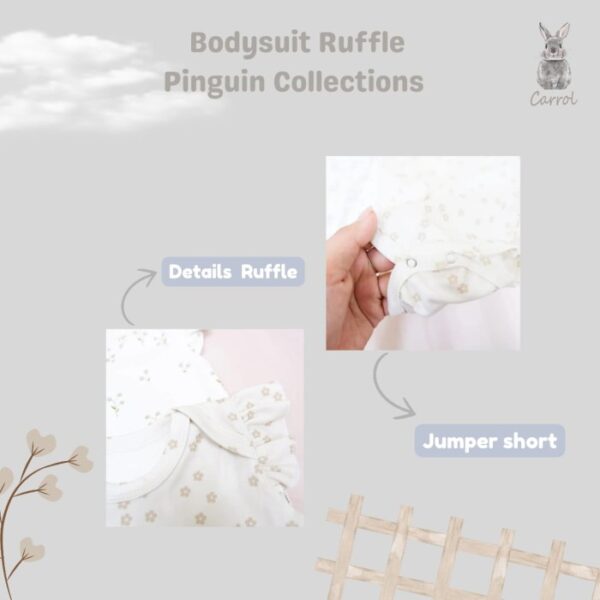 Carrol n Barrol Bodysuit Ruffle Jumper Penguin Collections - Jumper Ruffle Bayi Katun - Gambar 2