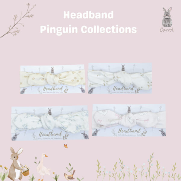 Carrol n Barrol Headband Penguin Collections - Bandana Bayi Motif - Bandana Bunga
